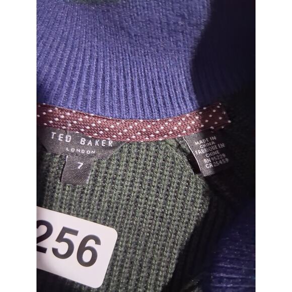 Ted Baker London Mens Size 7 US 3XL ¼ Zip Pullover Preppy Wool Career Sweater - Picture 11 of 14